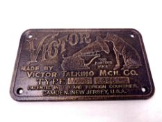 A cast iron plaque,