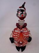 A Murano glass clown decanter