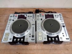 A pair of Denon DN-S3500 digital DJ turntables