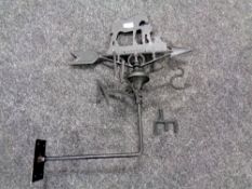 A cast iron blacksmith weather vane (as found)