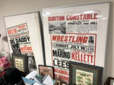 Two 1980s English wrestling Relwyskow and Green advertisements bearing the names Big Daddy,