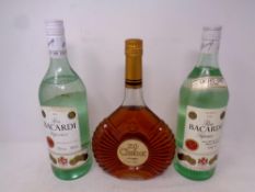 Two bottles of Bacardi rum 1l,