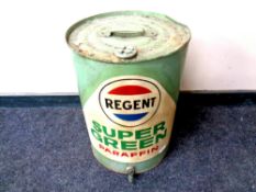 A 20th century over painted Regent Super Green paraffin canister