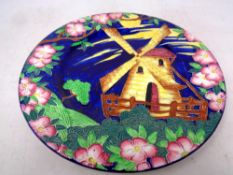 A Maling wall plaque depicting a windmill