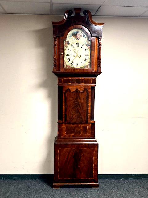 A nineteenth century longcase clock by Slator Burton, with painted moonphase dial, dial width 36 cm, - Image 3 of 4