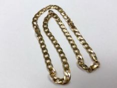 An 18ct gold flatlink chain, stamped '750 Italy', length 51cm CONDITION REPORT: 37.