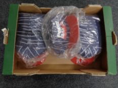 A box containing a quantity of peaked caps bearing Pepsi Max advertisement