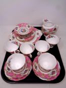 A tray containing a Royal Albert Lady Carlyle bone china tea service
