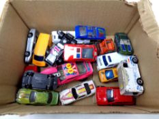 A collection of Matchbox, Hot Wheels and other toy cars.