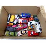 A collection of Matchbox, Hot Wheels and other toy cars.