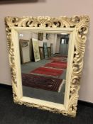 A contemporary cream mirror,