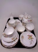 A tray containing a part Roslyn bone china tea service together with seven further pieces of Royal