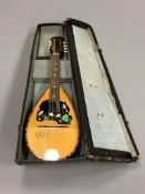 A Mario Casella bowl back mandolin, cased.