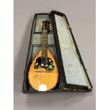 A Mario Casella bowl back mandolin, cased.