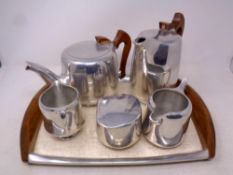 A six piece mid 20th century Picquot ware tea service