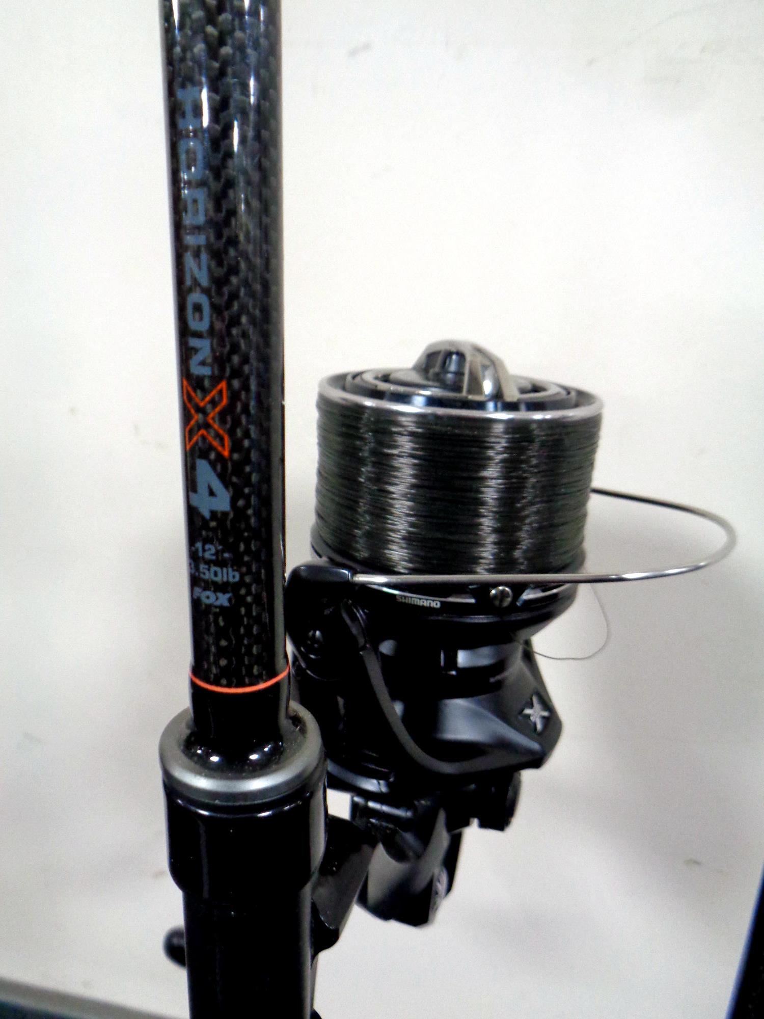 A Horizon X4 two piece carp rod with Shimano Ultegra 14000 XTD reel with original box