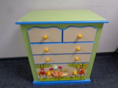 A nursery five drawer chest