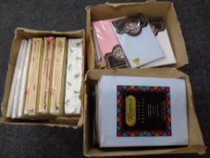 Three boxes containing vintage bedding by Regency and Pretty Wise,