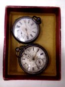 A silver cased Midland Leaver Swiss made pocket watch together with a further silver pocket watch