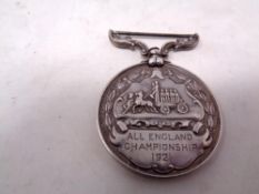 A 1921 Fire Brigade All England Championship silver medal