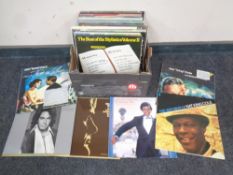 A box containing a small quantity of LPs to include Johnny Mathis, Petula Clark,