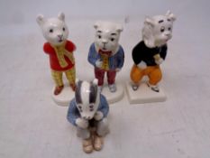 Four Rupert and Friends Beswick figures; Bill Badger, Pong Ping,