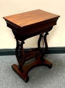 A William IV mahogany sewing table, width 52 cm.