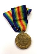 A WWI Victory Medal named to 51181 Pte J Peters HLI