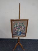 A late 19th century tapestry pole screen