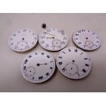 Five pocket watch movements