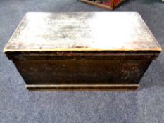 An antique pine blanket box,