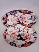 A Royal Crown Derby imari patterned meat plate, width 37 cm,