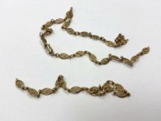 A 9ct gold fancy link necklace (broken) CONDITION REPORT: 9.