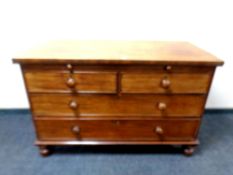 A Victorian mahogany chest of two over two drawers,