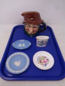 A tray containing Royal Doulton large character jug, Uncle Tom Cobbleigh,