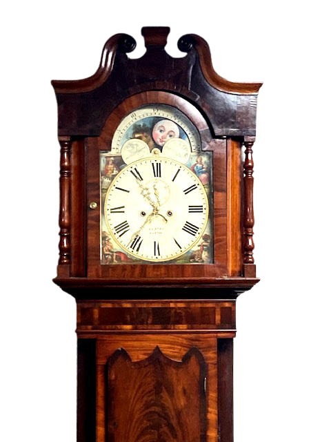 A nineteenth century longcase clock by Slator Burton, with painted moonphase dial, dial width 36 cm, - Image 4 of 4