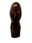 A folk art carved head sculpture, late 18th / early 19th century,