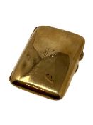 A 9ct gold cigarette case, S Blanckensee & Son Ltd, Birmingham 1921, 59 mm x 83 mm, 42.5g.