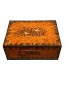 A Victorian inlaid rosewood sewing box, width 30 cm.