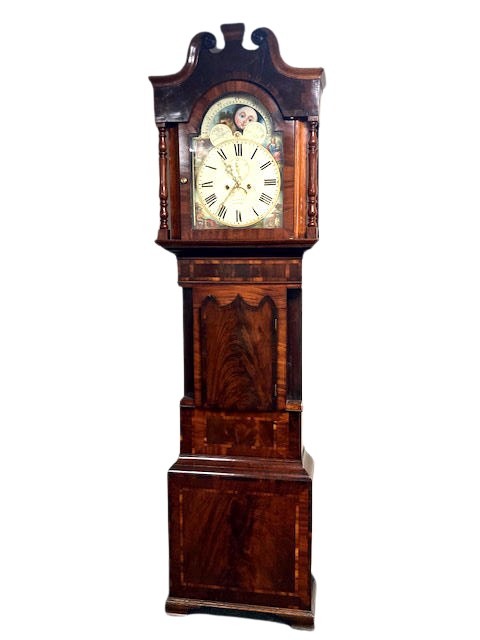A nineteenth century longcase clock by Slator Burton, with painted moonphase dial, dial width 36 cm,
