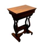 A William IV mahogany sewing table, width 52 cm.