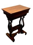 A William IV mahogany sewing table, width 52 cm.