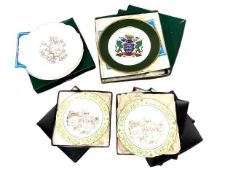 A collection of decorative ceramic wall plates by Sheldor English bone china,