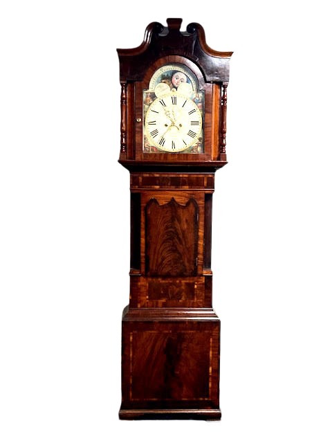 A nineteenth century longcase clock by Slator Burton, with painted moonphase dial, dial width 36 cm, - Image 3 of 4
