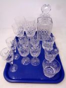 A tray of crystal decanter,