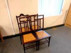 A pair of Edwardian mahogany bedroom chairs,