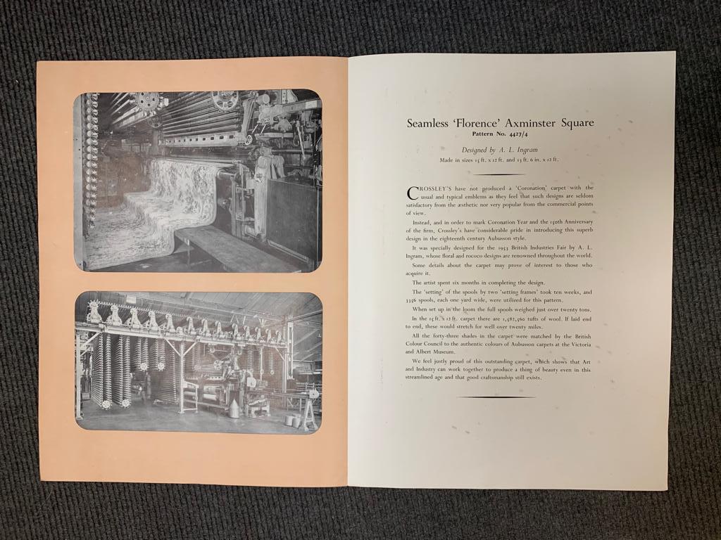 A 1953 Crossley's Seamless "Florence" Axminster Square, pattern number 4427/4,