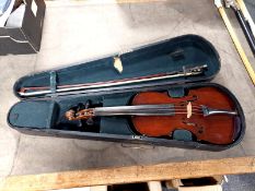 A 3/4 size violin with two piece 13" back, labelled "The Maidstone, Murdoch & Murdoch Co,