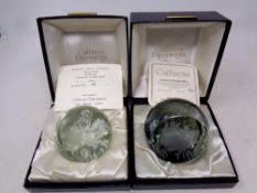 Two limited edition Caithness paperweights, Coronation Jubilee and Journey of The Wise Men,