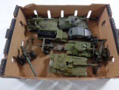 A box of Dinky toys military vehicles